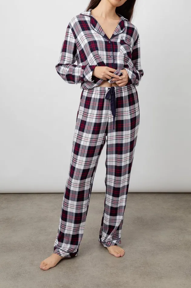 Sleepwear Women Rails Clara Pajama Set Spruce Seafoam White