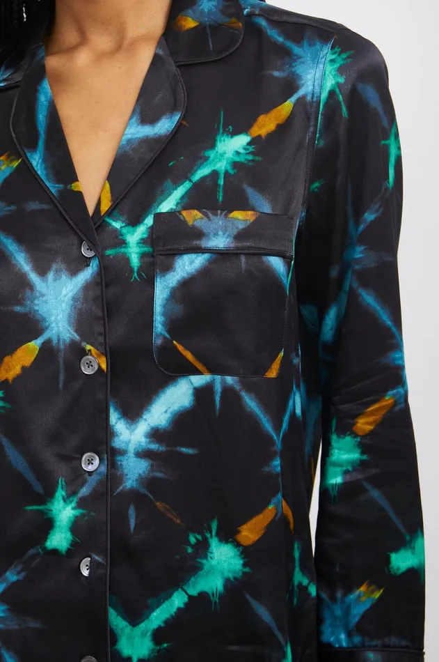 Sleepwear Women Rails Clarise Pajama Set Black Neon Ikat