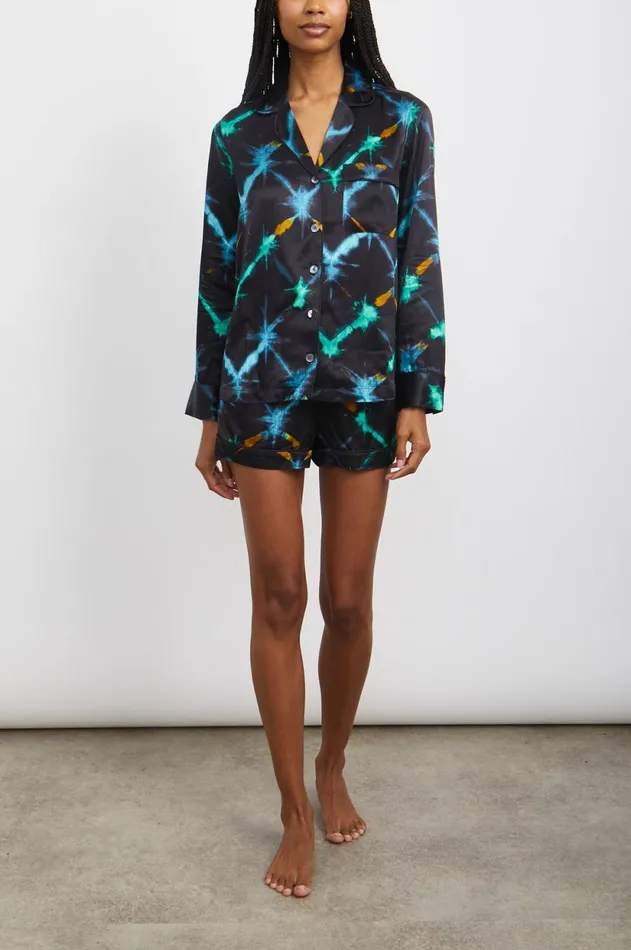 Sleepwear Women Rails Clarise Pajama Set Black Neon Ikat