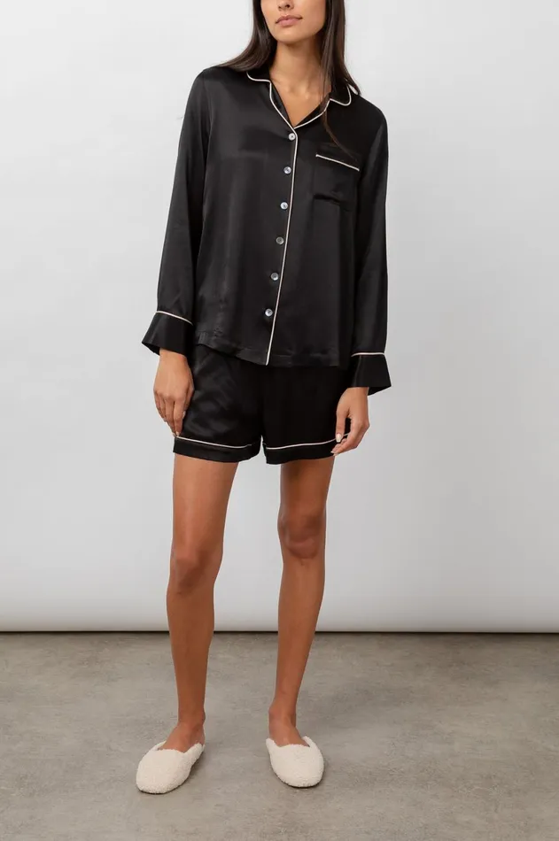 Sleepwear Women Rails Clarise Pajama Set Satin Onyx Champagne