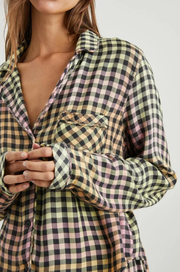 Sleepwear Women Rails Kellen Pajama Set Black Sunset Gingham
