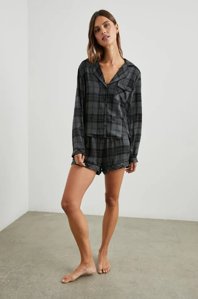 Sleepwear Women Rails Kellen Pajama Set Charcoal Jet Lightning