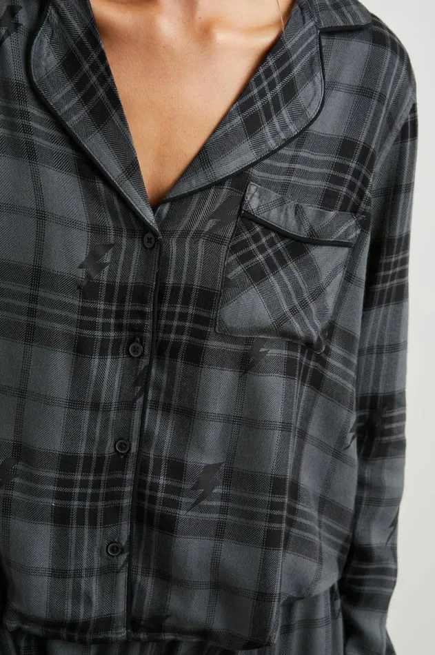 Sleepwear Women Rails Kellen Pajama Set Charcoal Jet Lightning