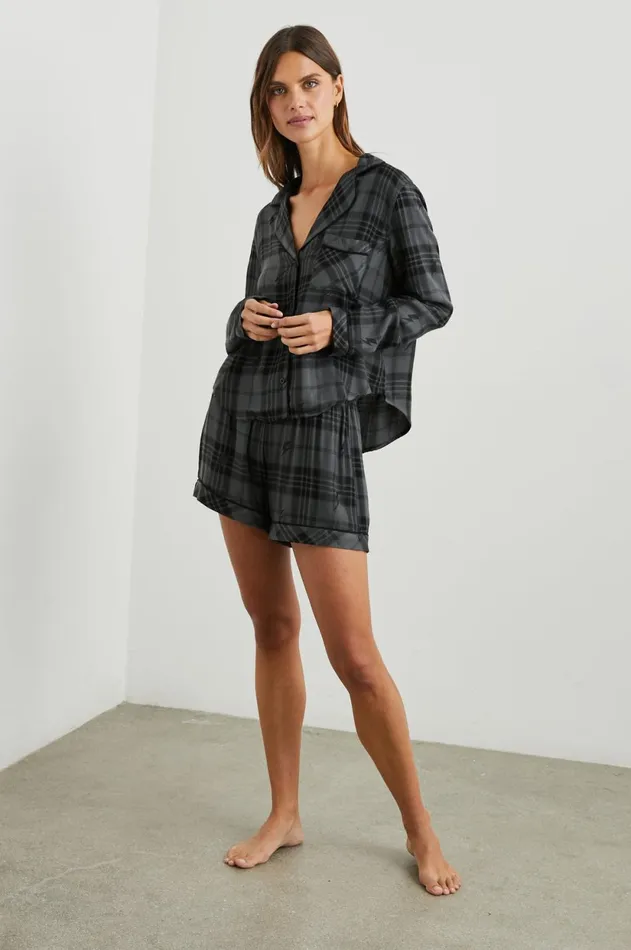 Sleepwear Women Rails Kellen Pajama Set Charcoal Jet Lightning