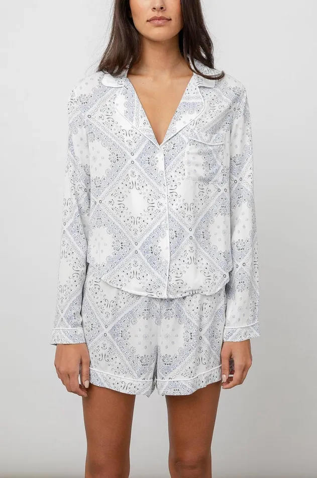 Sleepwear Women Rails Kellen Pajama Set Ivory Blue Bandana