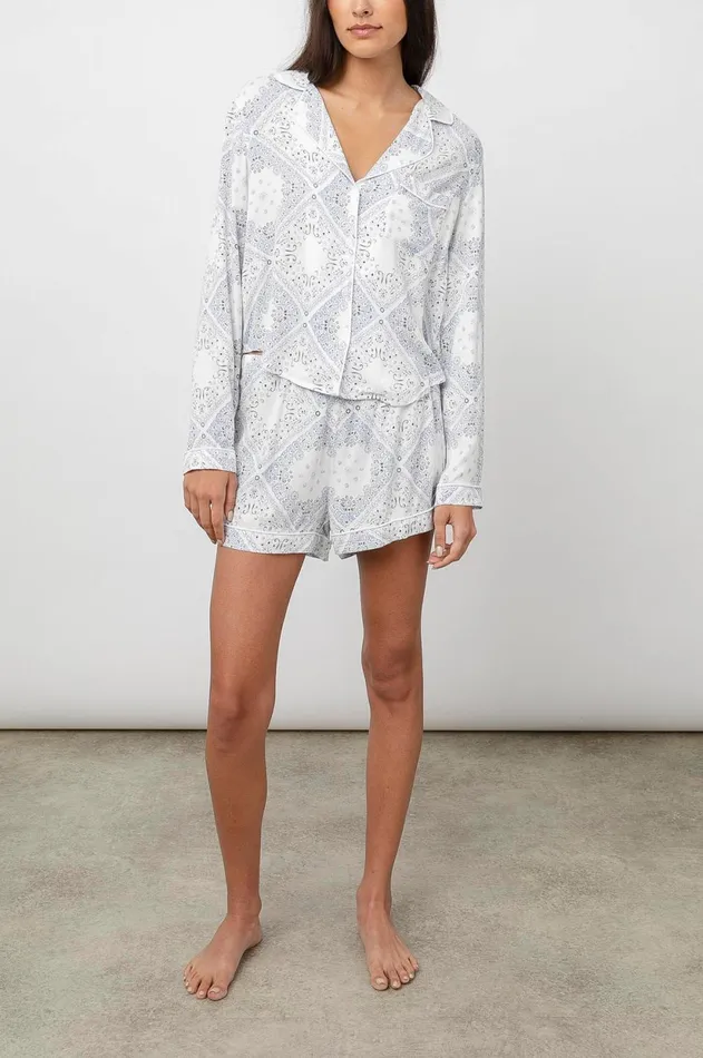 Sleepwear Women Rails Kellen Pajama Set Ivory Blue Bandana
