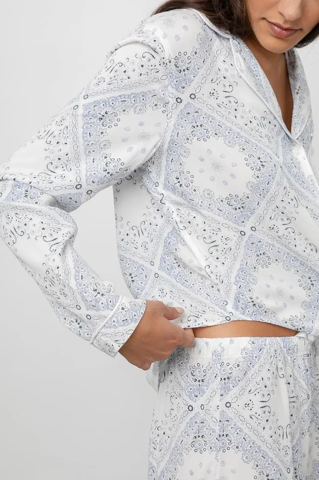 Sleepwear Women Rails Kellen Pajama Set Ivory Blue Bandana