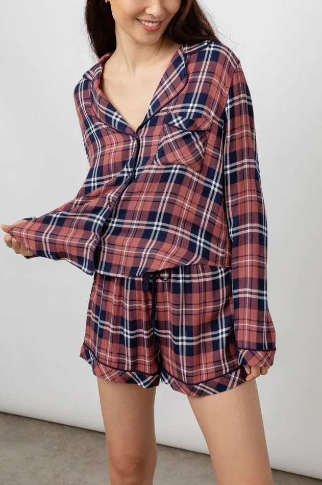 Sleepwear Women Rails Kellen Pajama Set Rose Navy White