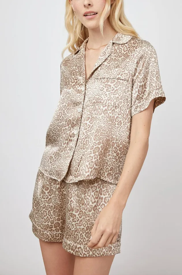 Sleepwear Women Rails Tommi Pajama Set Tan Cheetah