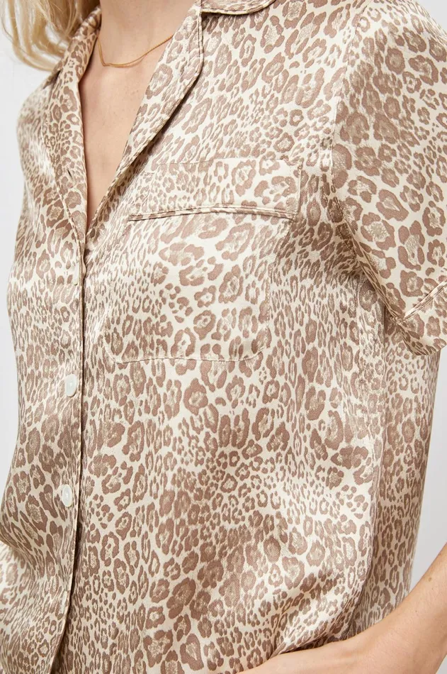 Sleepwear Women Rails Tommi Pajama Set Tan Cheetah