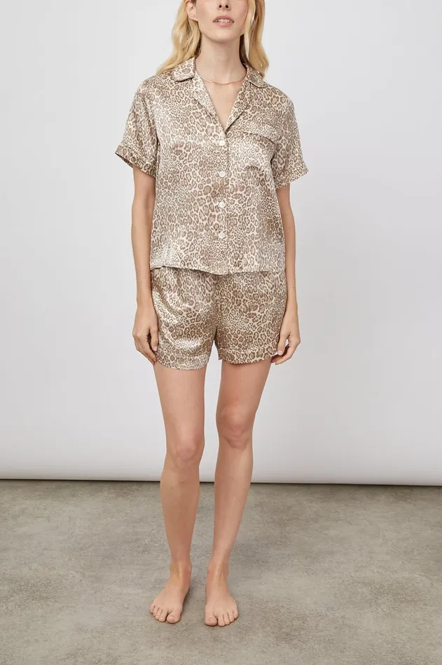Sleepwear Women Rails Tommi Pajama Set Tan Cheetah