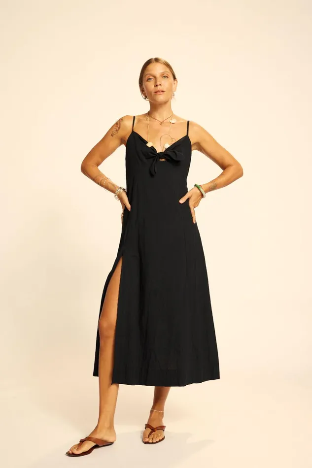 Sophie Dress Black Flat Cotton Women Natalie Martin Dresses
