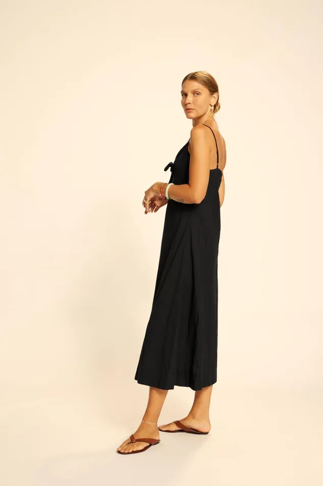 Sophie Dress Black Flat Cotton Women Natalie Martin Dresses