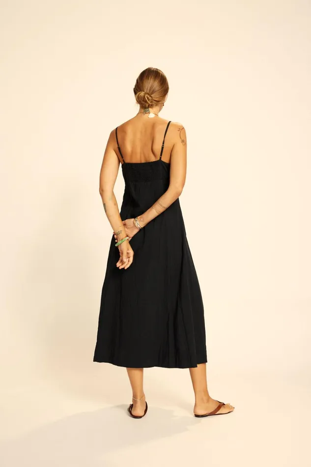 Sophie Dress Black Flat Cotton Women Natalie Martin Dresses