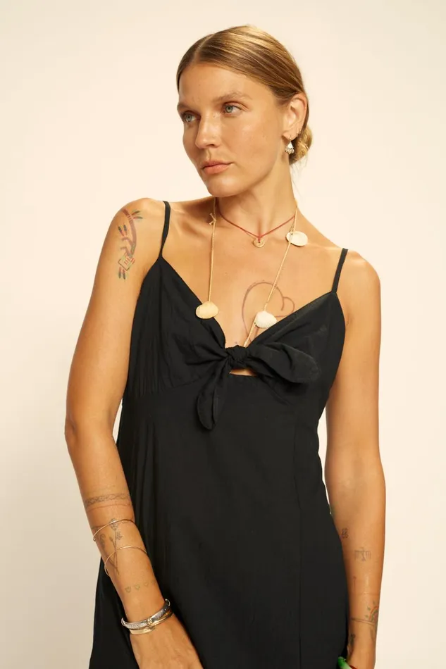 Sophie Dress Black Flat Cotton Women Natalie Martin Dresses