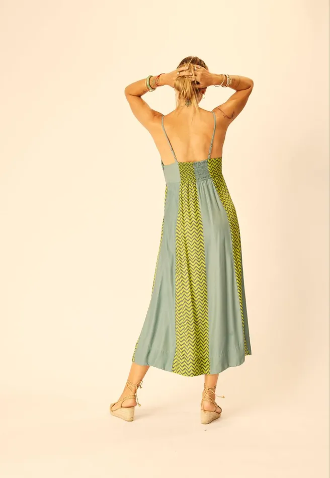 Sophie Dress Block Zigzag Noire Women Natalie Martin Dresses