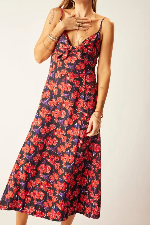 Sophie Dress Silk Watercolor Print Onyx Women Natalie Martin Dresses