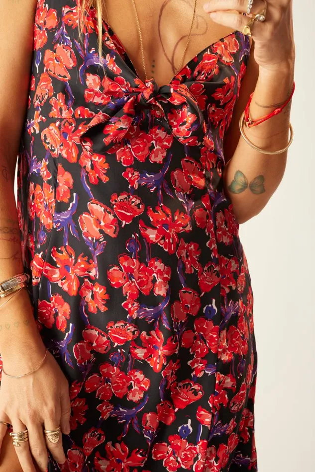 Sophie Dress Silk Watercolor Print Onyx Women Natalie Martin Dresses