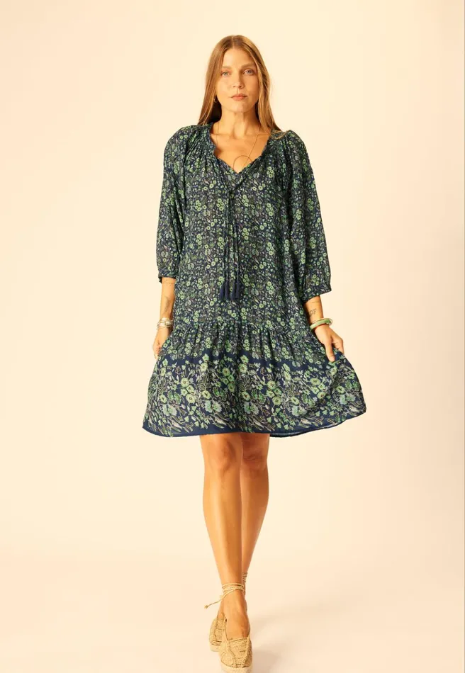 Stevie Dress Petite Fleur Marine Women Natalie Martin Dresses