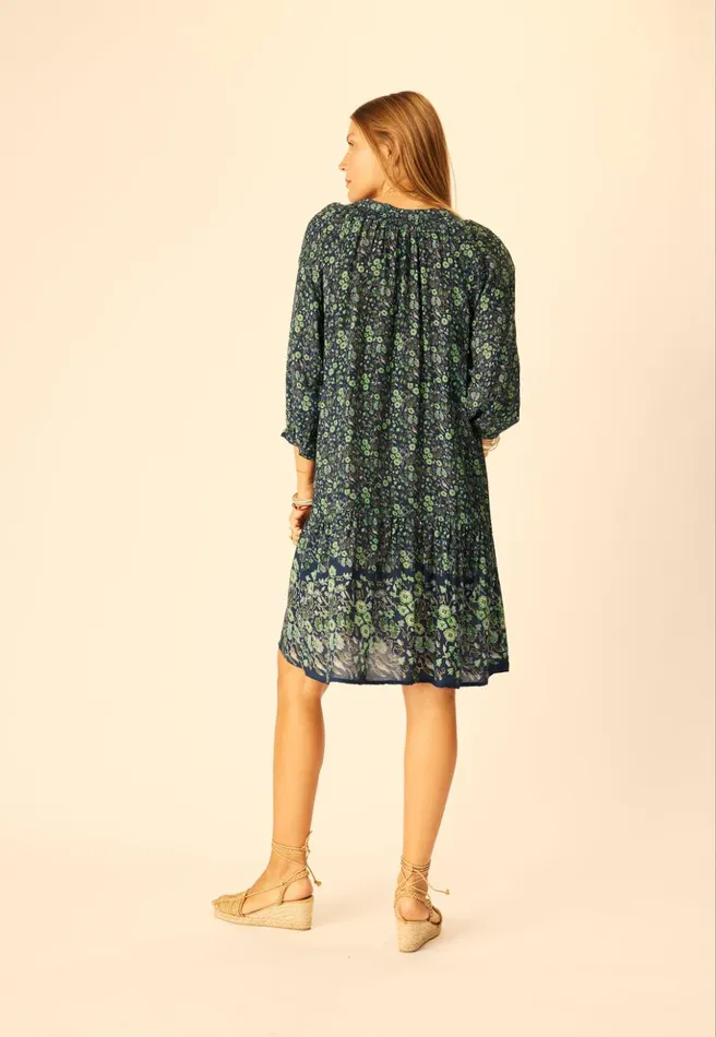 Stevie Dress Petite Fleur Marine Women Natalie Martin Dresses