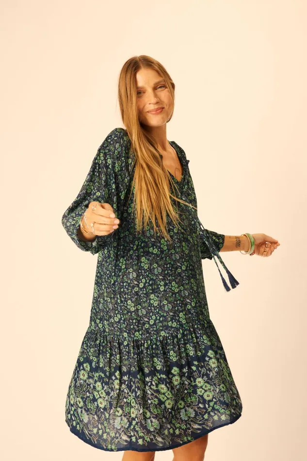 Stevie Dress Petite Fleur Marine Women Natalie Martin Dresses