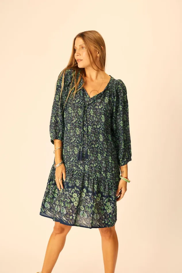 Stevie Dress Petite Fleur Marine Women Natalie Martin Dresses