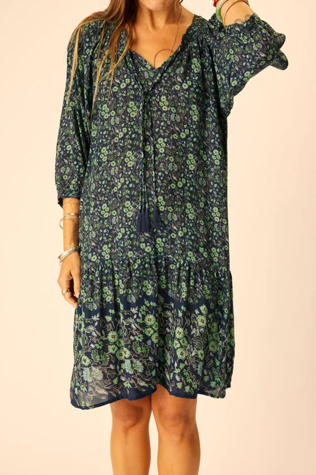 Stevie Dress Petite Fleur Marine Women Natalie Martin Dresses