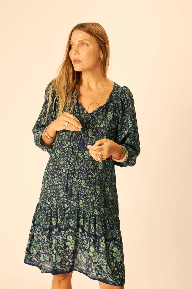 Stevie Dress Petite Fleur Marine Women Natalie Martin Dresses