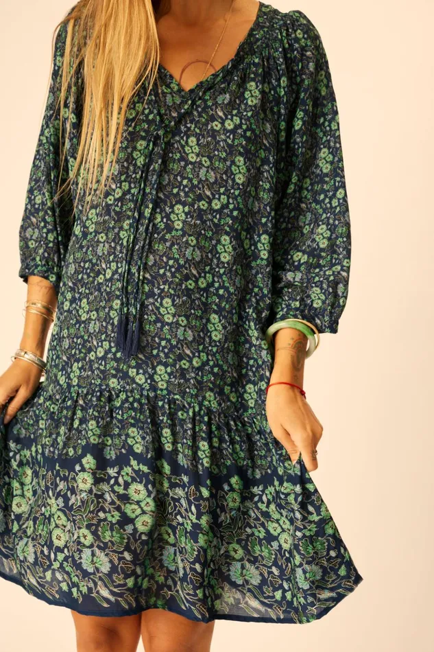 Stevie Dress Petite Fleur Marine Women Natalie Martin Dresses