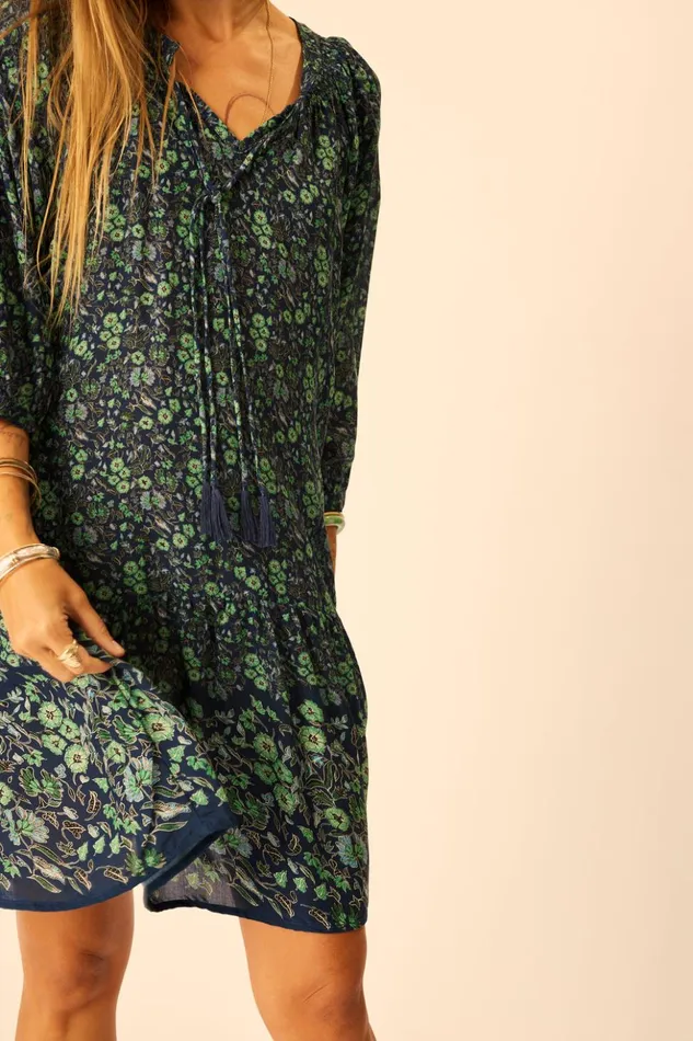 Stevie Dress Petite Fleur Marine Women Natalie Martin Dresses