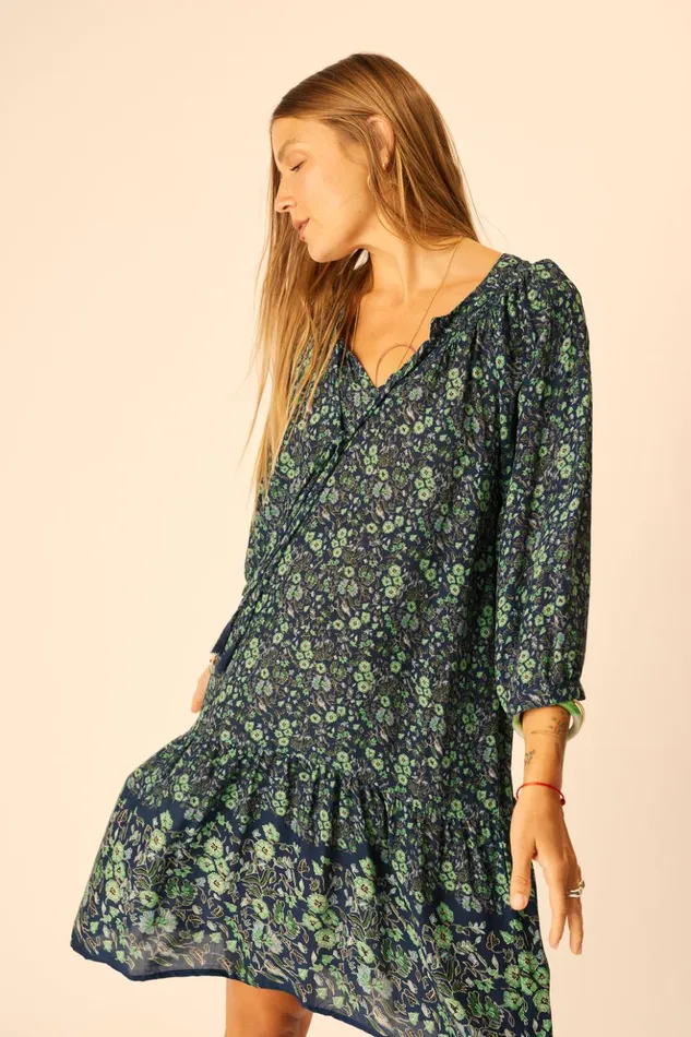 Stevie Dress Petite Fleur Marine Women Natalie Martin Dresses