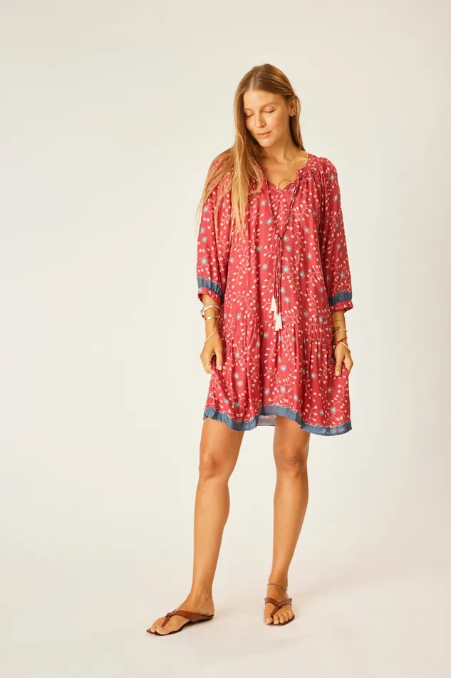 Stevie Dress Pinwheel Barn Red Women Natalie Martin Dresses