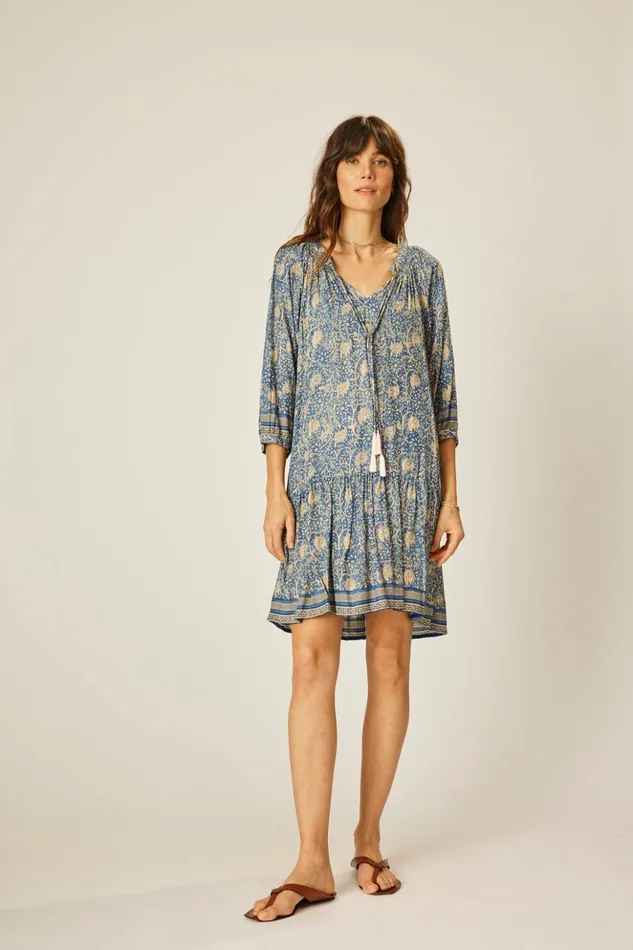 Stevie Dress Water Lily Blue Women Natalie Martin Dresses
