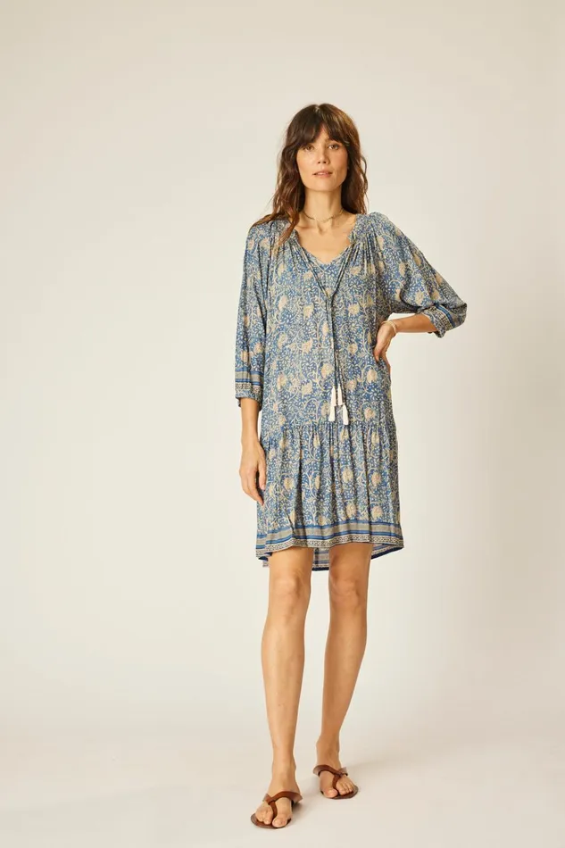Stevie Dress Water Lily Blue Women Natalie Martin Dresses Stevie Dress Water Lily Blue Women Natalie Martin Dresses