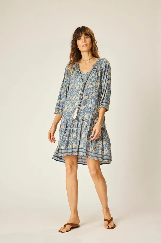 Stevie Dress Water Lily Blue Women Natalie Martin Dresses Stevie Dress Water Lily Blue Women Natalie Martin Dresses