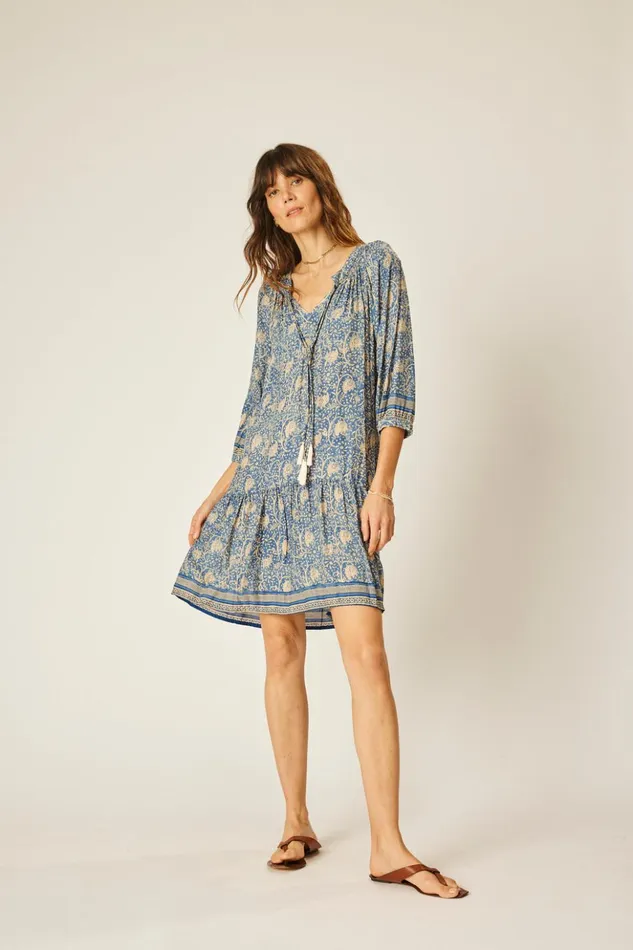 Stevie Dress Water Lily Blue Women Natalie Martin Dresses Stevie Dress Water Lily Blue Women Natalie Martin Dresses