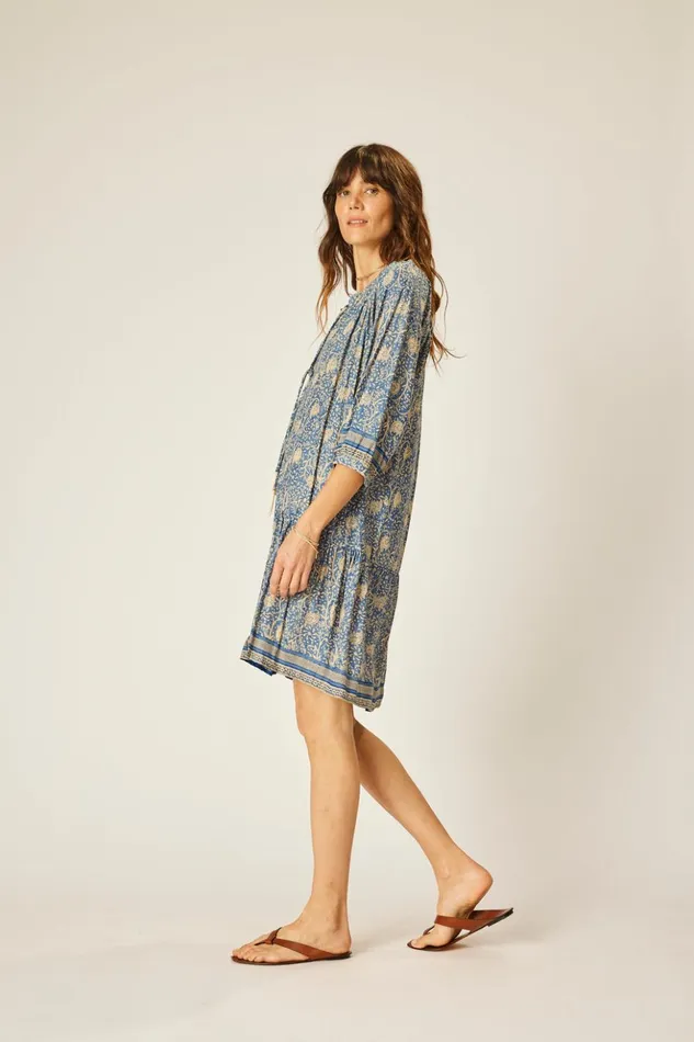 Stevie Dress Water Lily Blue Women Natalie Martin Dresses Stevie Dress Water Lily Blue Women Natalie Martin Dresses
