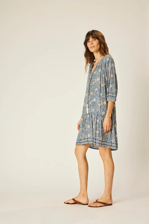Stevie Dress Water Lily Blue Women Natalie Martin Dresses Stevie Dress Water Lily Blue Women Natalie Martin Dresses