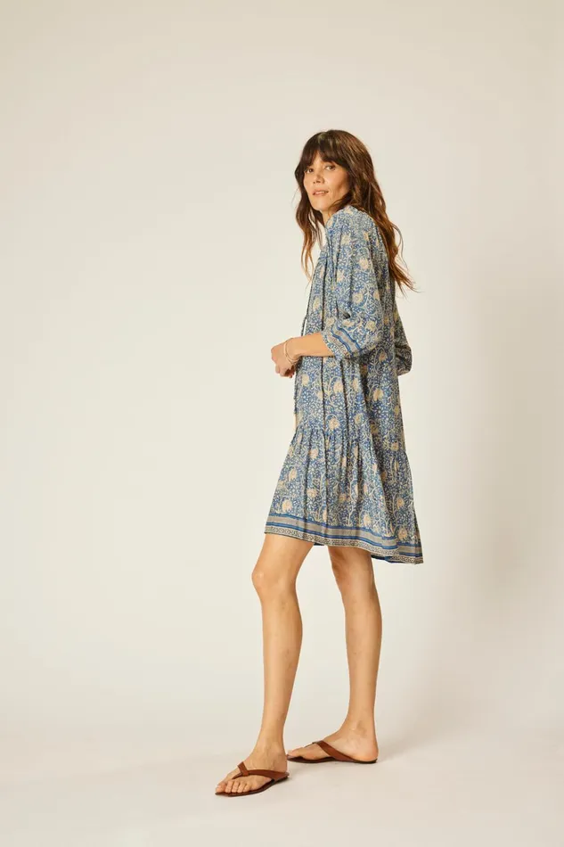 Stevie Dress Water Lily Blue Women Natalie Martin Dresses Stevie Dress Water Lily Blue Women Natalie Martin Dresses
