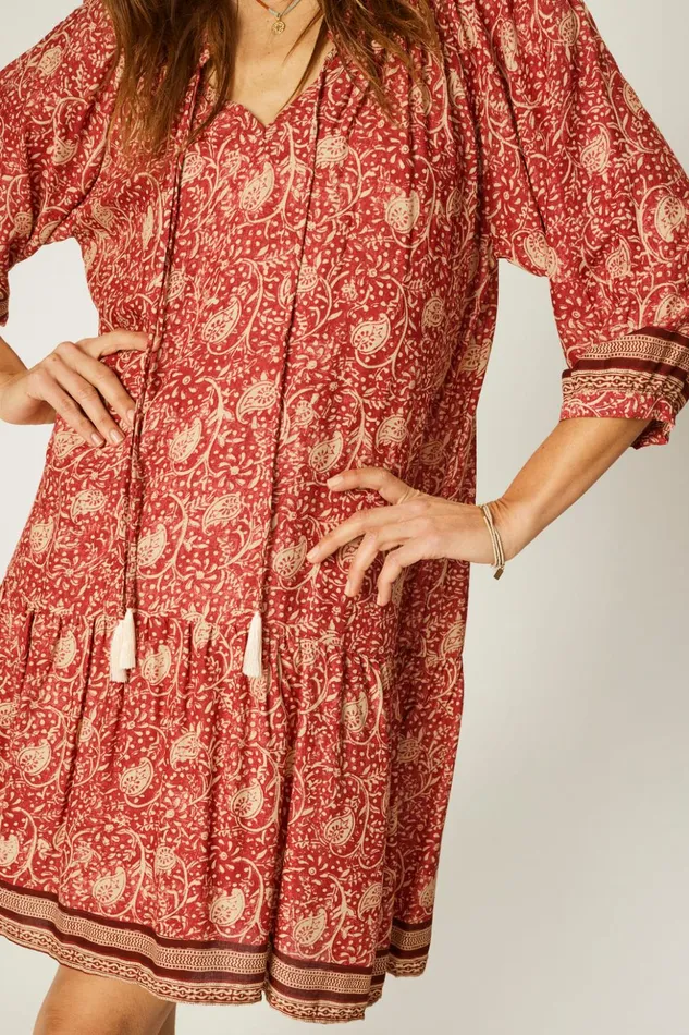Stevie Dress Water Lily Terracotta Women Natalie Martin Dresses Stevie Dress Water Lily Terracotta Women Natalie Martin Dresses