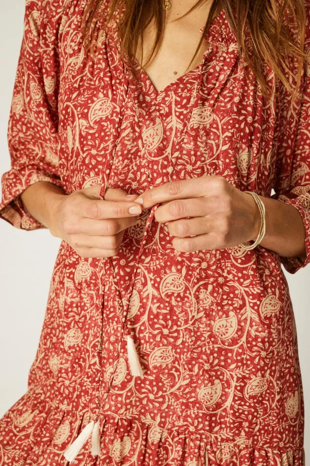 Stevie Dress Water Lily Terracotta Women Natalie Martin Dresses Stevie Dress Water Lily Terracotta Women Natalie Martin Dresses