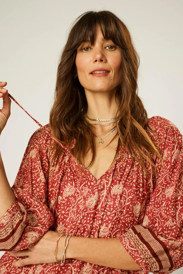 Stevie Dress Water Lily Terracotta Women Natalie Martin Dresses Stevie Dress Water Lily Terracotta Women Natalie Martin Dresses