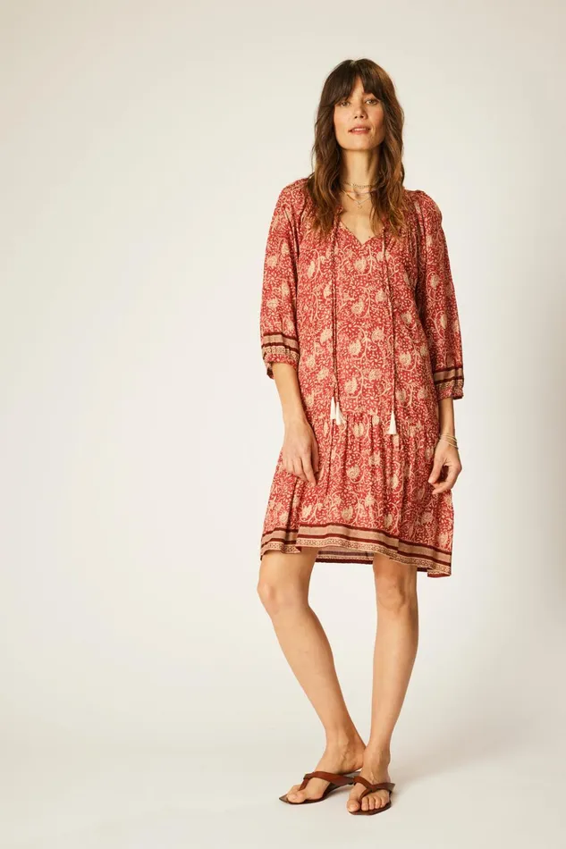 Stevie Dress Water Lily Terracotta Women Natalie Martin Dresses Stevie Dress Water Lily Terracotta Women Natalie Martin Dresses