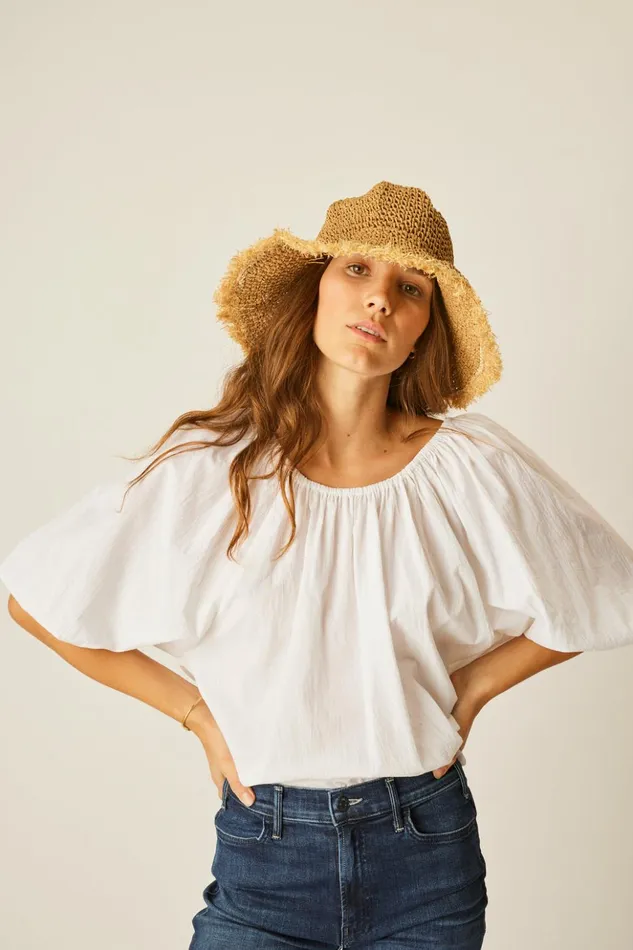 Straw Bucket Hat Black Women Natalie Martin