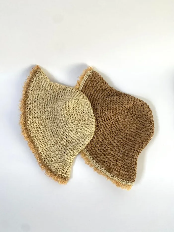Straw Bucket Hat Black Women Natalie Martin