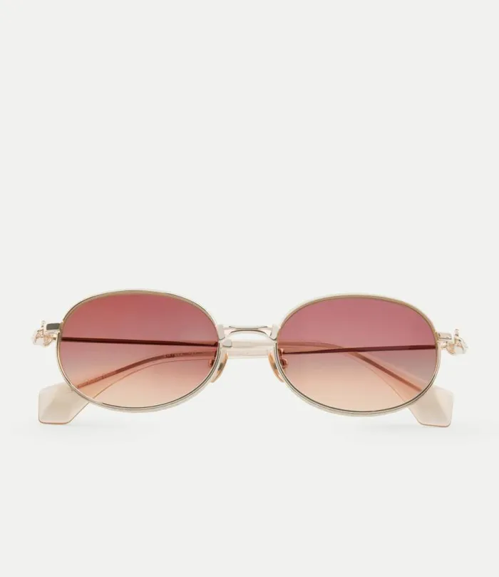 Sunglasses WomenMen Vivienne Westwood Hardware Orb Oval Sunglasses In Gold