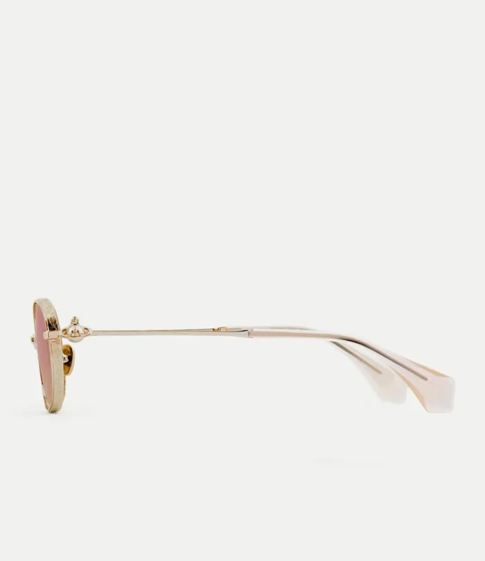 Sunglasses WomenMen Vivienne Westwood Hardware Orb Oval Sunglasses In Gold