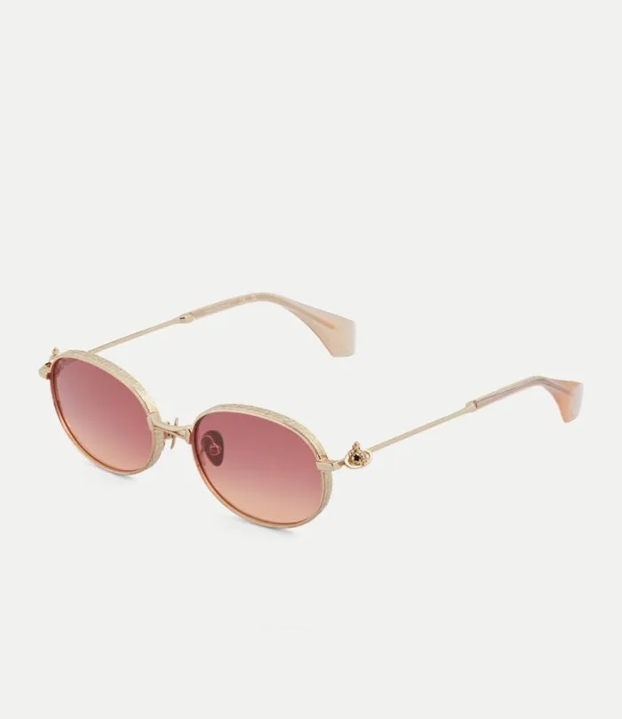 Sunglasses WomenMen Vivienne Westwood Hardware Orb Oval Sunglasses In Gold