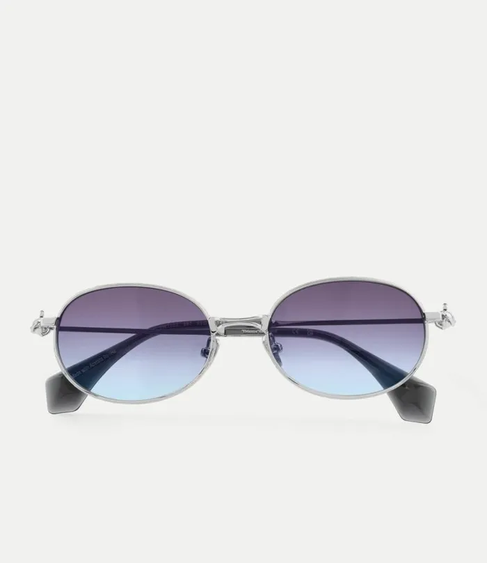 Sunglasses WomenMen Vivienne Westwood Hardware Orb Oval Sunglasses In Silver
