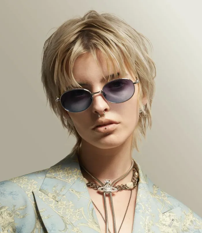 Sunglasses WomenMen Vivienne Westwood Hardware Orb Oval Sunglasses In Silver